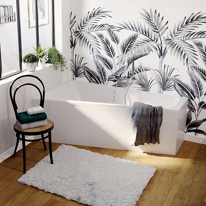 Baignoire asymétrique gauche 160x90 cm, blanc, Teesta GoodHome