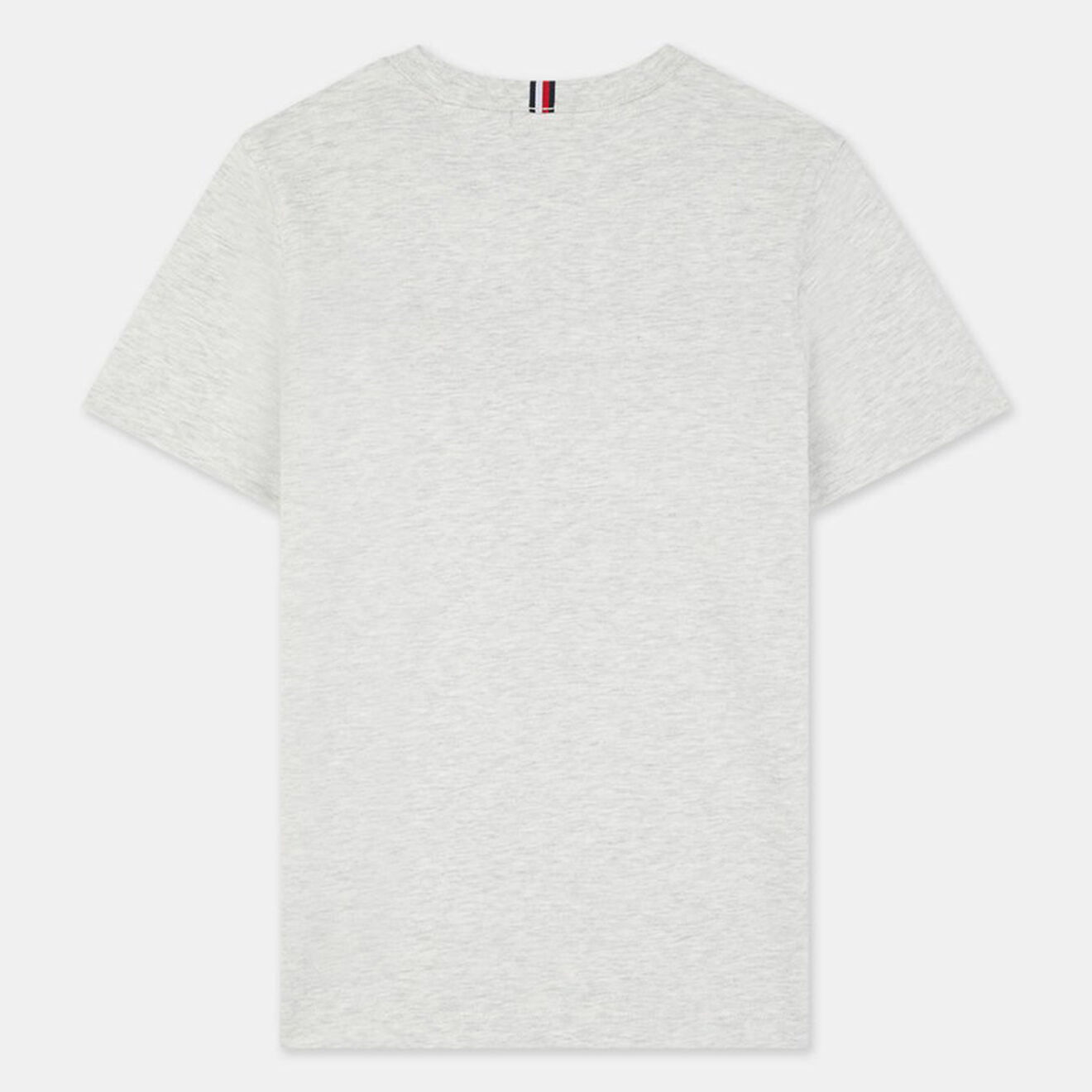 Tommy Hilfiger T-Shirt en Coton biologique à bande drapeau chiné gris