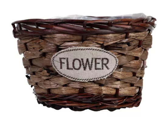 Pot en osier marron 20x20x13h cm