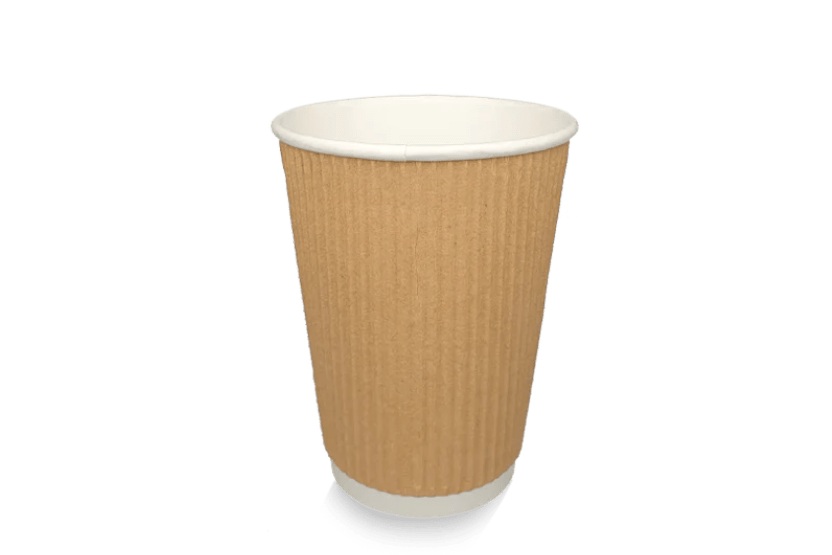 Kartonnen koffiebeker 360cc 12oz Ø90mm Ripple Kraft