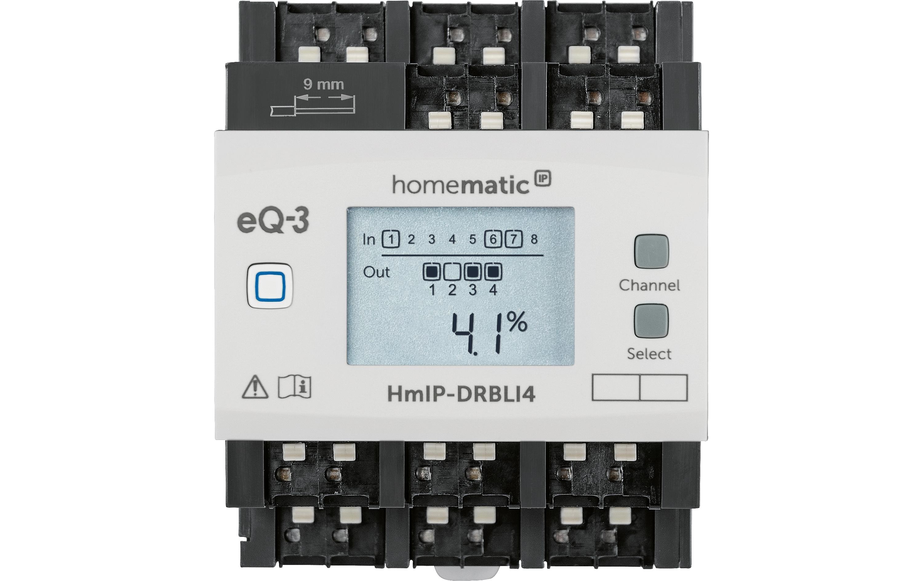 Smart Home Funk-Jalousieaktor für Hutschienenmontage 4-fach<br>DIN-Rail Funk-Jalousieaktor 4-fach – HmIP-DRBLI4