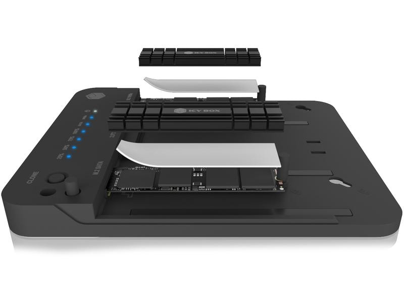 ICY BOX Docking- und Klonstation IB-2915MSCL-C31 Klon- und Dockingstation für M.2 NVME und SATA 2.5''/3.5'' SSD/HDD