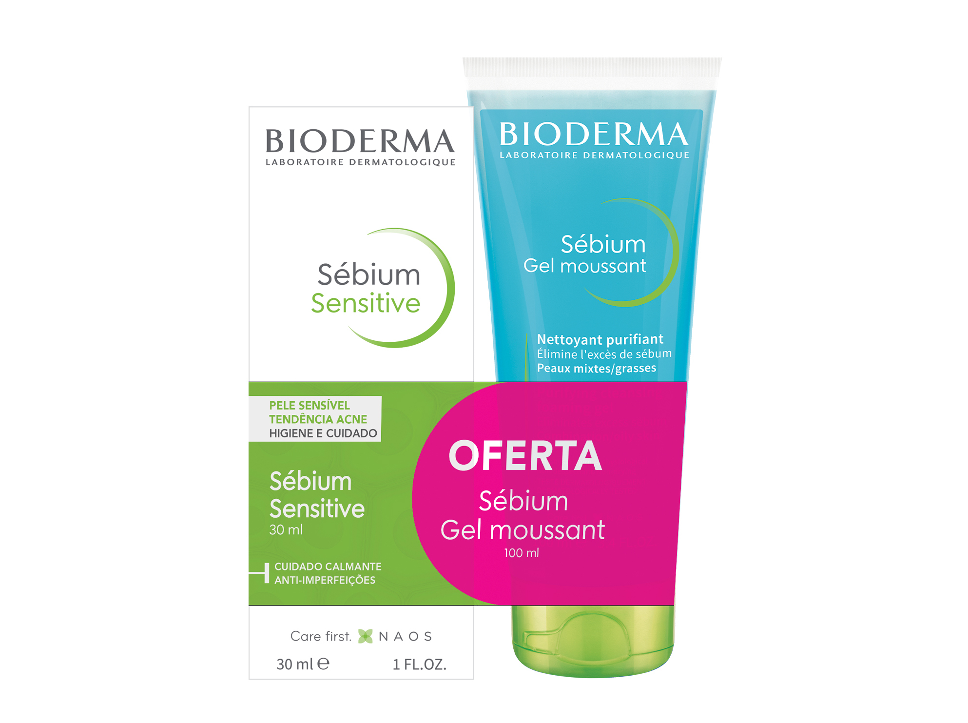 CREME BIODERMA SEBIUM SENSITIVE 30ML OFERTA GEL MOUSSANT 100ML