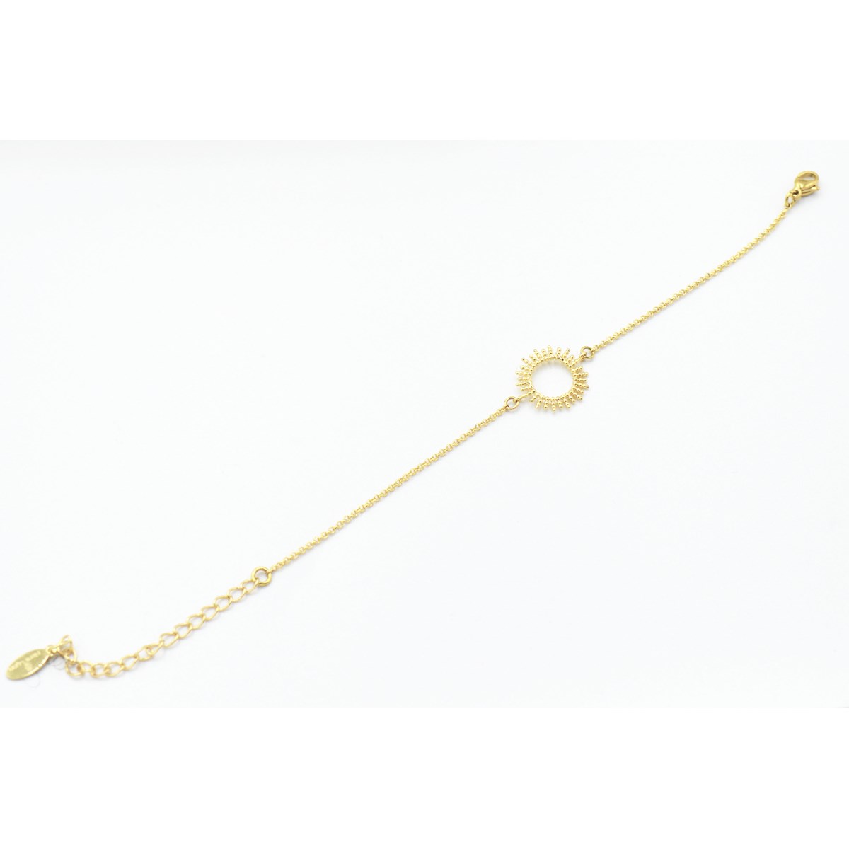 Bracelet doré à l 'or fin pendentif soleil