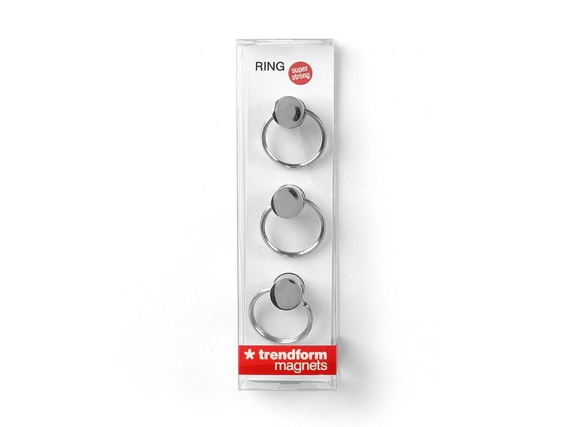 Trendform Hakenmagnet Ringe 3er Set, Silber Praktischen Magnetschlüsselanhänger