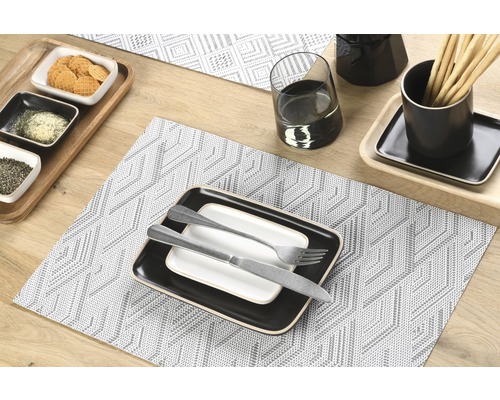 Geweven Spider placemat, grijs, 30 x 45 cm