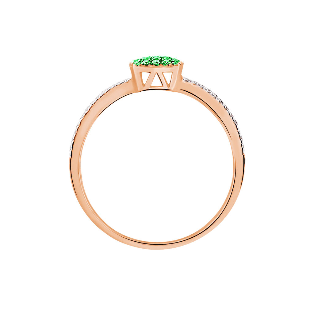 Bague Aude Or Rose Emeraude Et Diamant