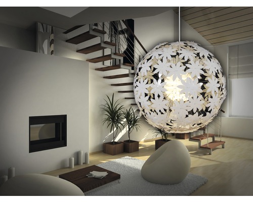 Hanglamp, 1-lichts, HxØ 100x55 cm, wit