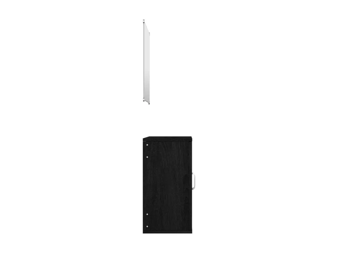 Ensemble de meubles salle de bain 2 pcs noir bois d'ingénierie