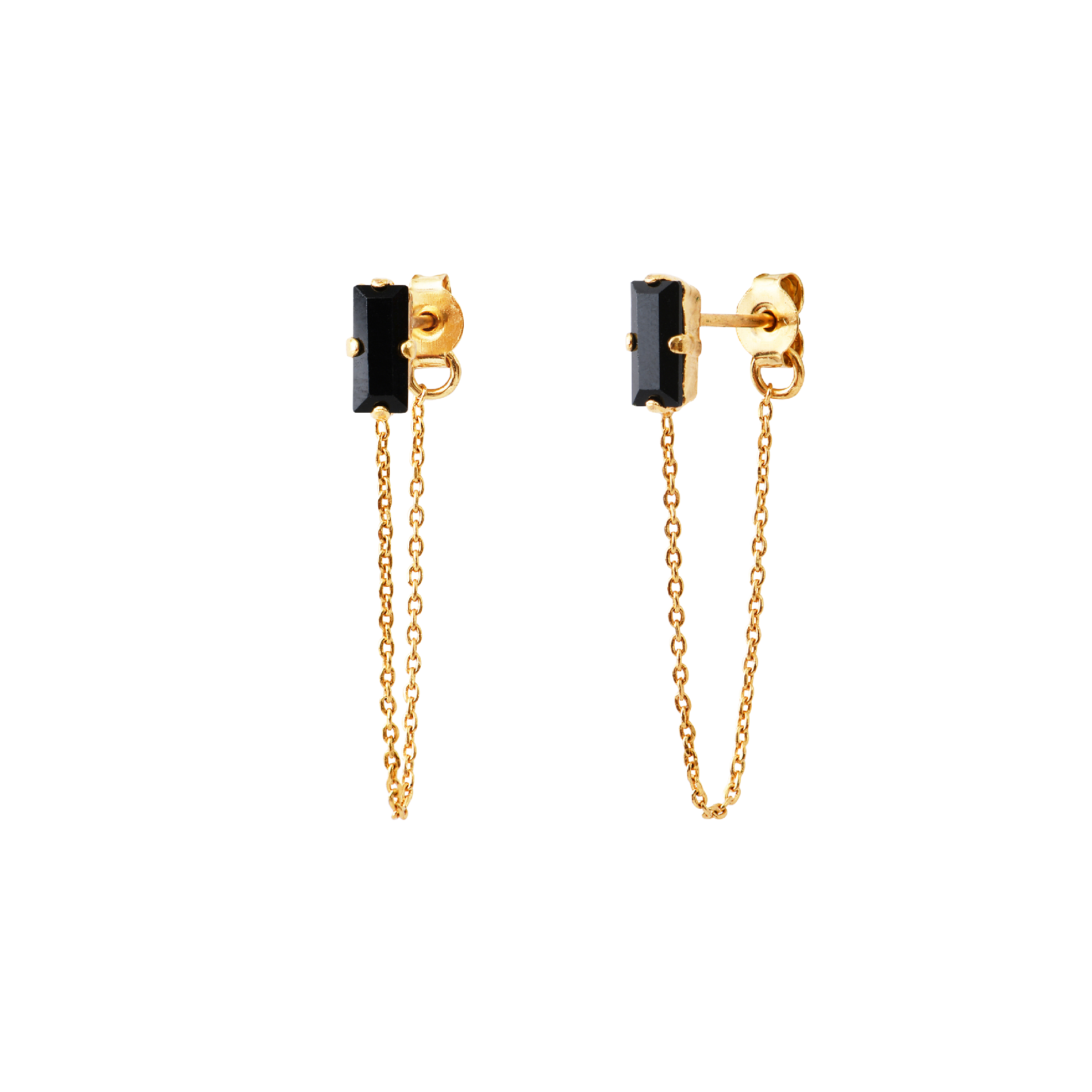 PALACE - Boucles d'oreilles avec chaine en laiton | Doré