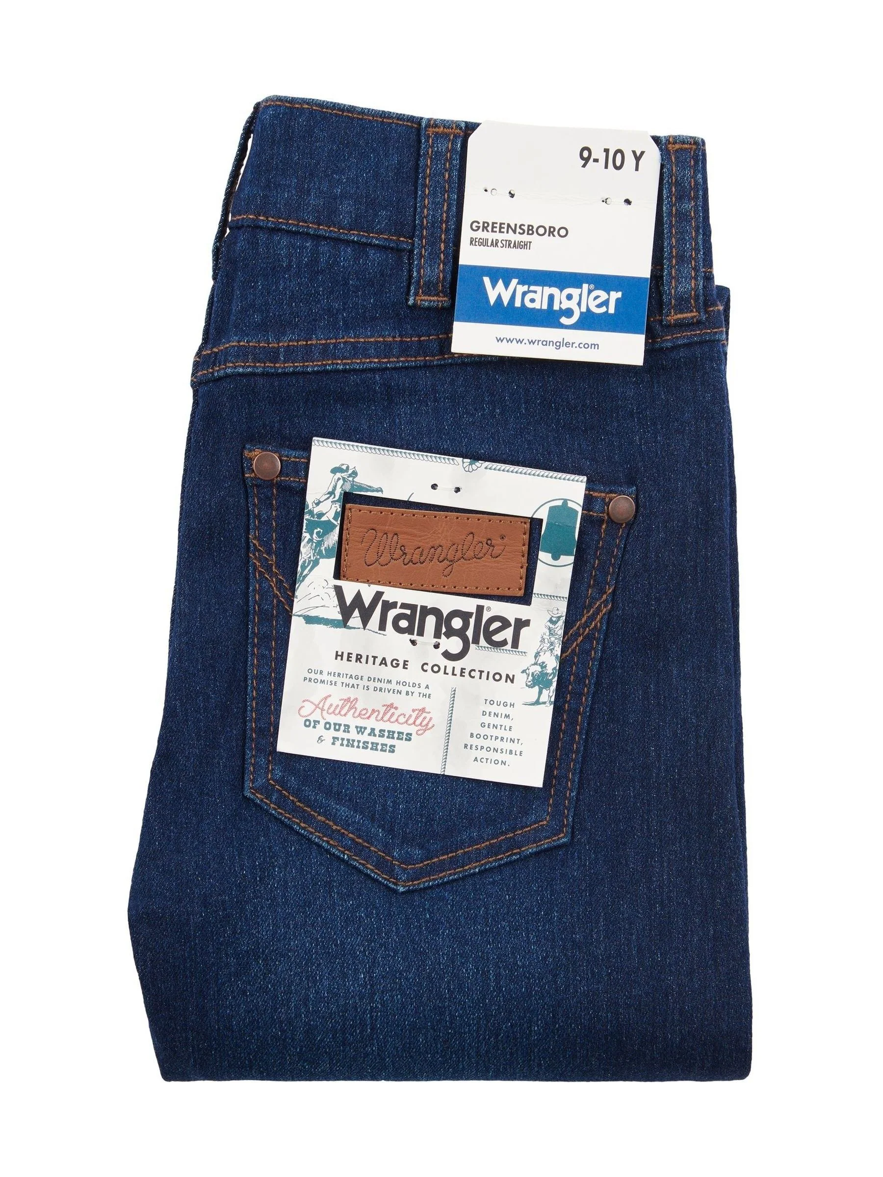 Blauw - Wrangler Boys Greensboro Regular Jeans met rechte pasvorm