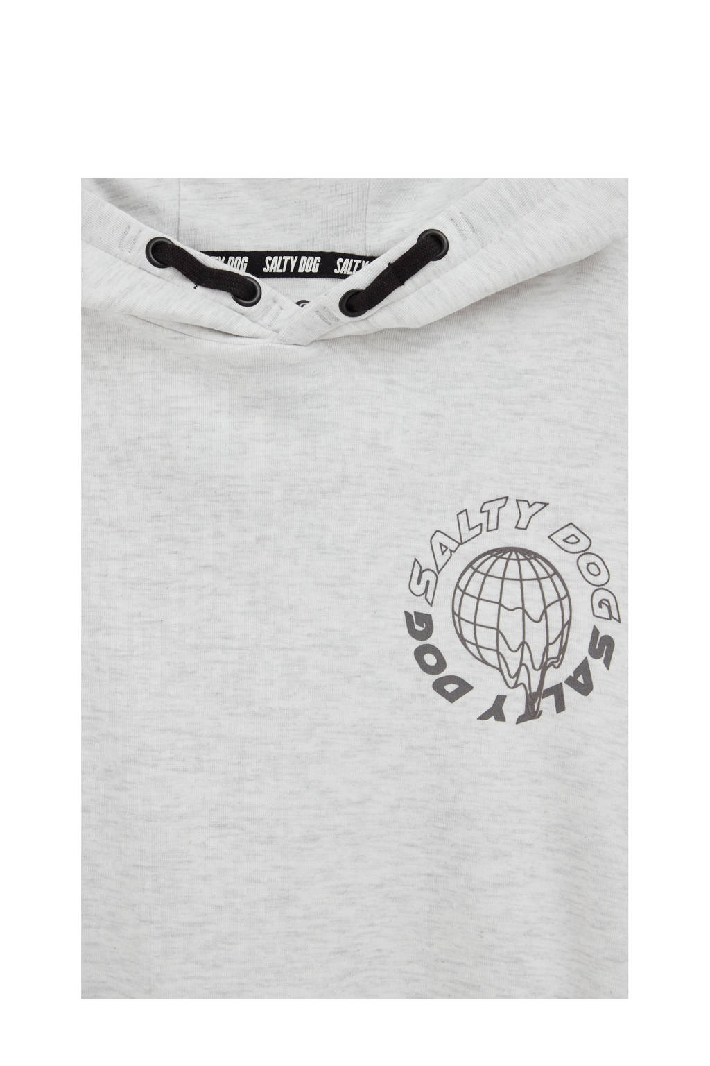 WE Fashion hoodie met backprint lichtgrijs melange