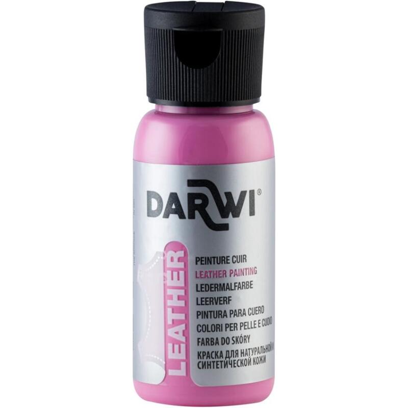 DARWI Flacon de 50 ml de Peinture sur Cuir - Rose