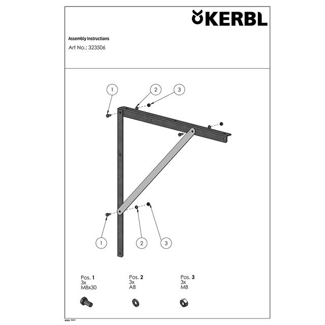Wandbeugel Kerbl Dazenval Grijs