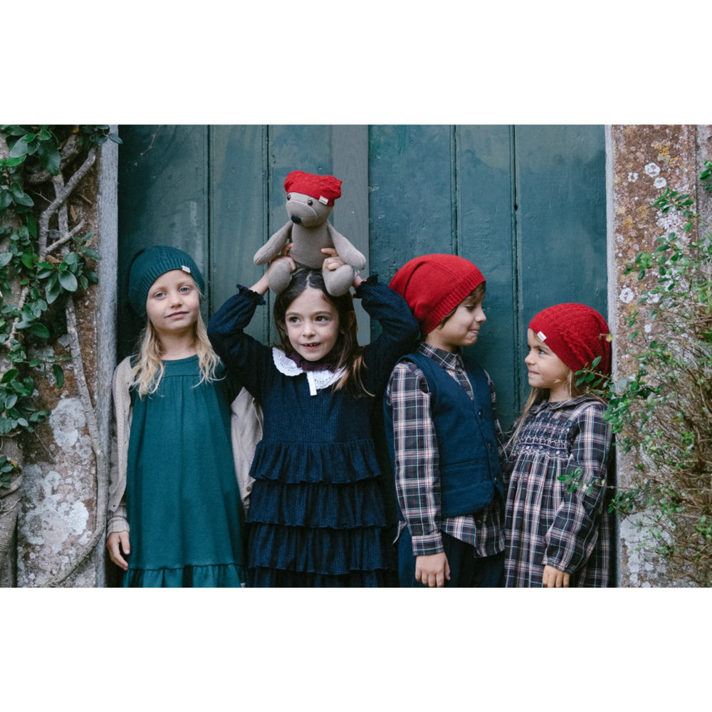 Køb MarMar Cotton Rayon Knit Cable Hibiscus Red Alfen Nissehue