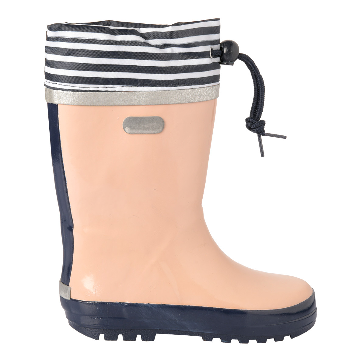 Topolino Kinder Gummistiefel mit Tunnelzug beige / dunkelblau