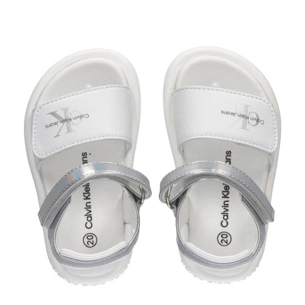 Calvin Klein sandalen zilver/wit