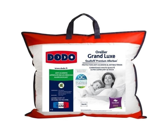 DODO - Oreiller rectangle Oreiller grand luxe quallofil allerban 50x70cm