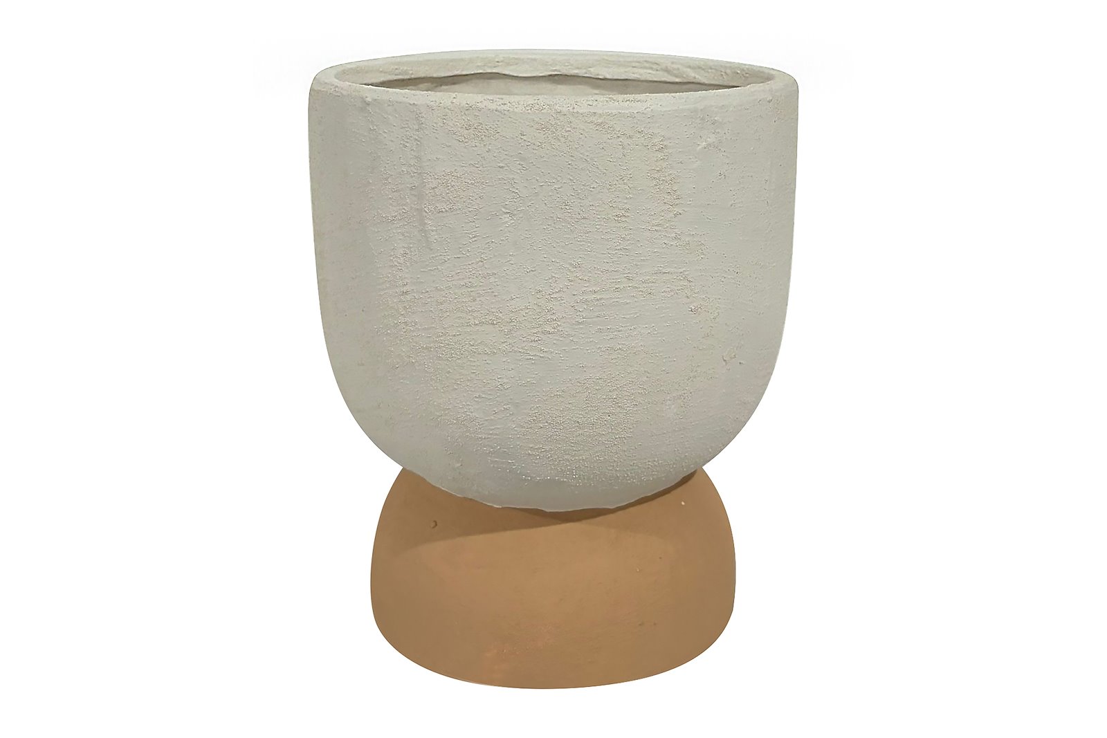 Terre vase/blomsterpotte Offwhite og terrakottafarget Ø14 H17 cm