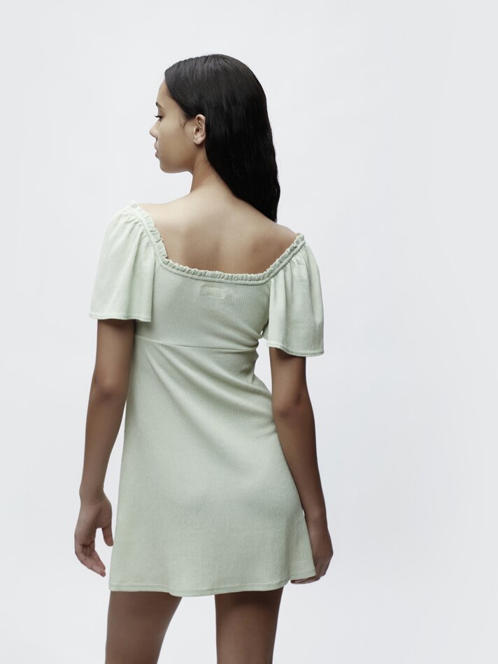 Vestido curto com nó - Verde Musgo