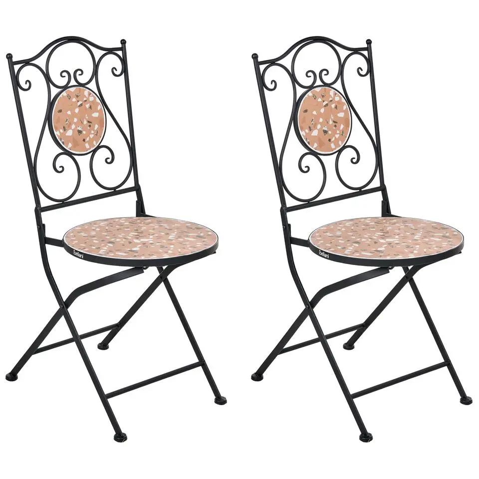 ADRANO - Set van 2 tuinstoelen - Zwart - IJzer