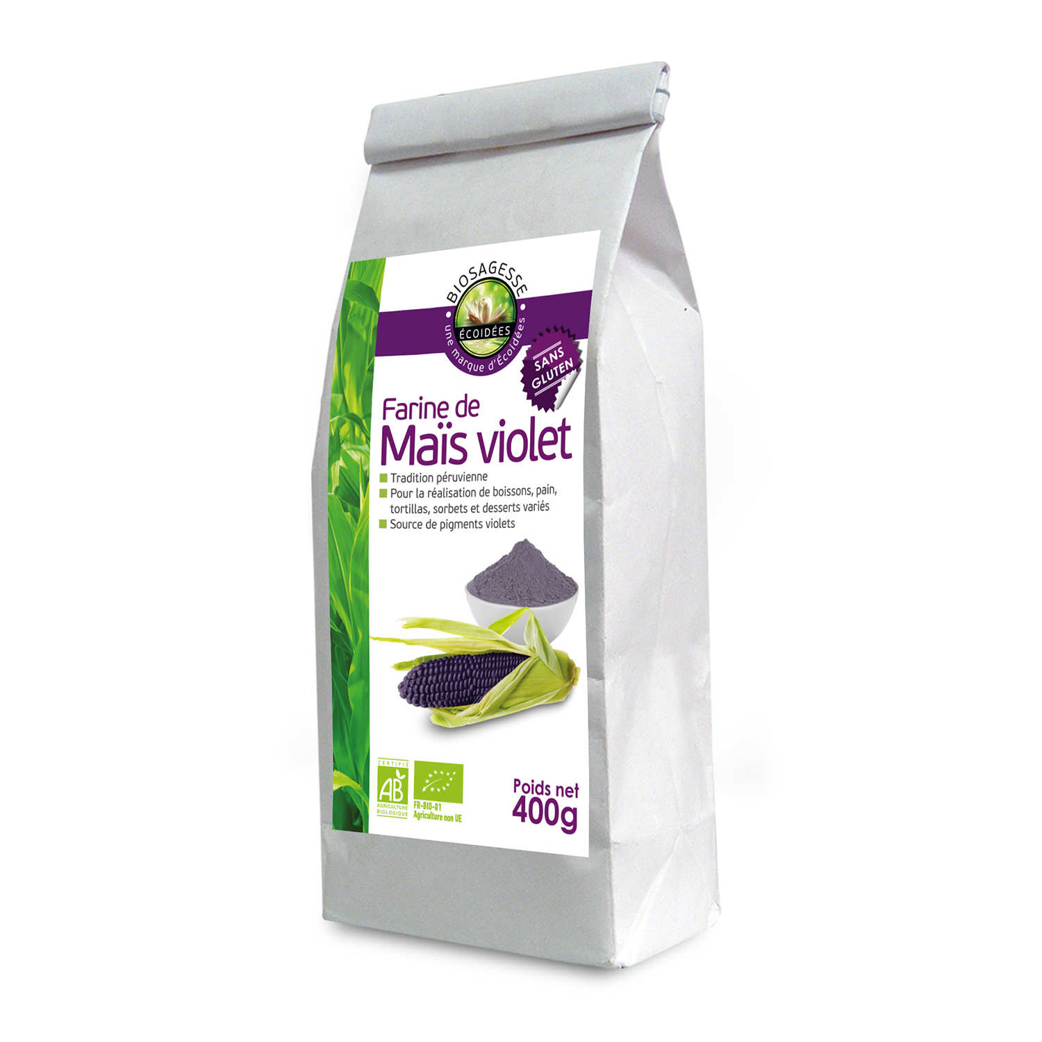 Farine de maïs violet bio - Biosagesse