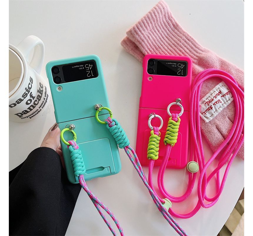 Edgin - Eenvoudige mobiele telefoon met crossbody-koord - Samsung Galaxy Z Flip 3 / Flip 4