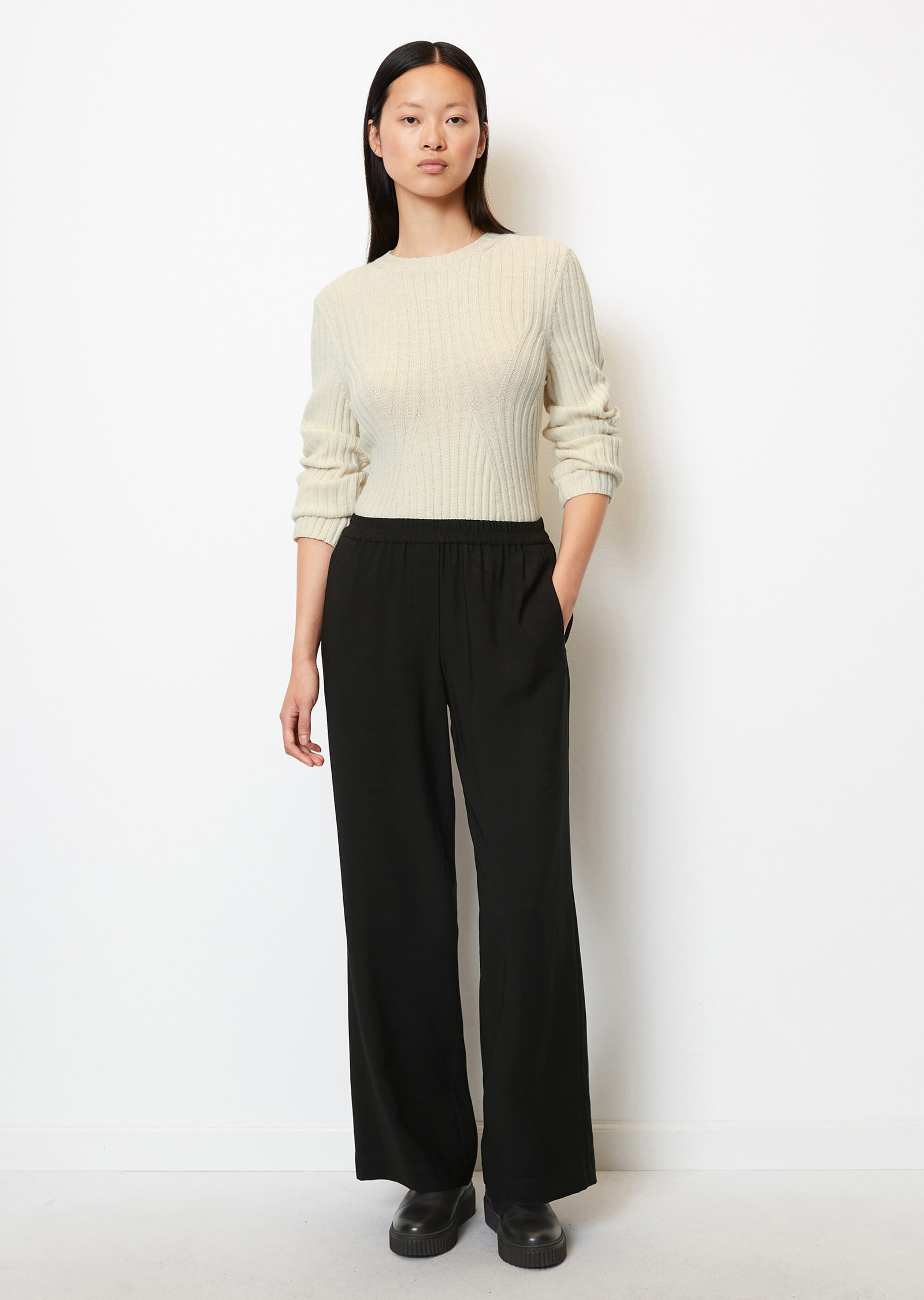 Wide Leg Pants mit Gummibund aus LENZING™ ECOVERO™