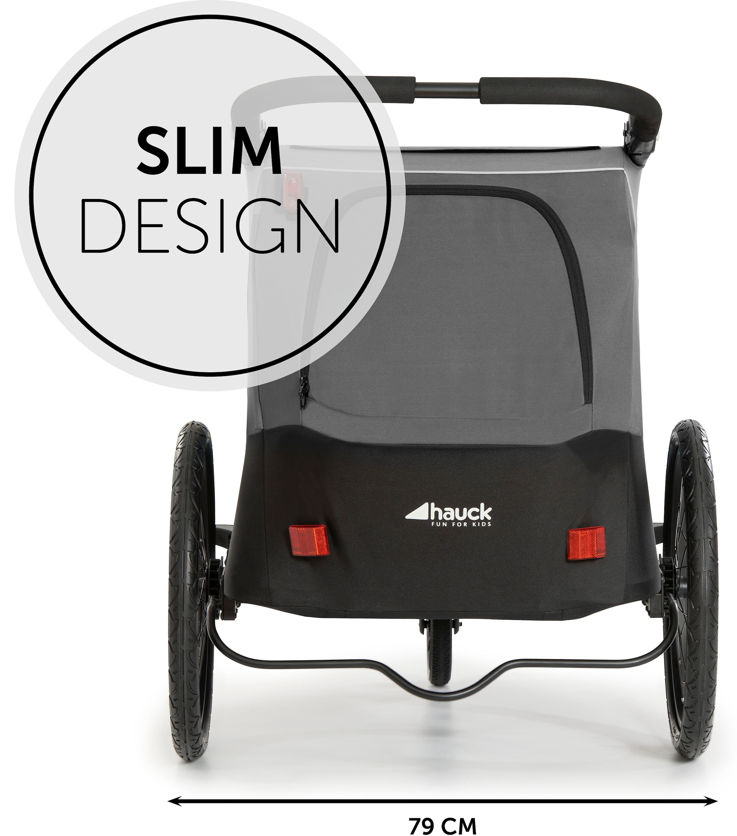 Hauck Fahrradkinderanhänger »2in1 Bike Trailer und Buggy Dryk Duo, grau« für 2 Kinder; inklusive Deichsel