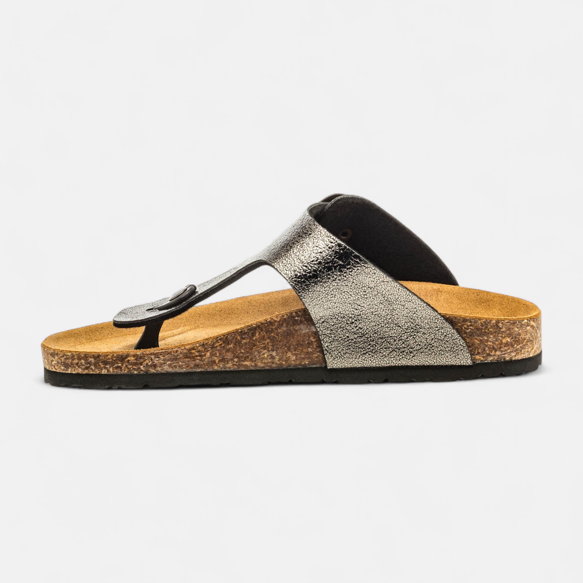 Mules semelle liège Femme plomb