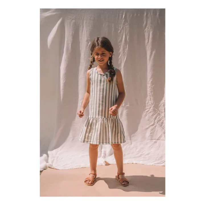 Studio Bohème Robe Playa Rayée | Sauge