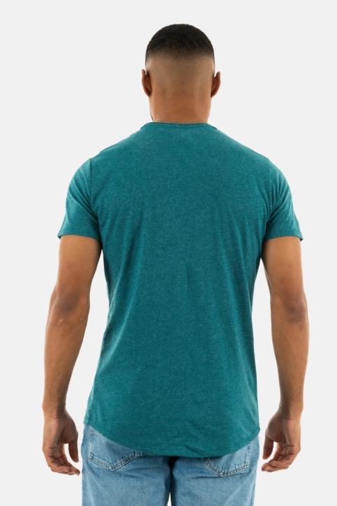 Tee shirt tommy jeans slim jaspe c neck ct0 timeless teal