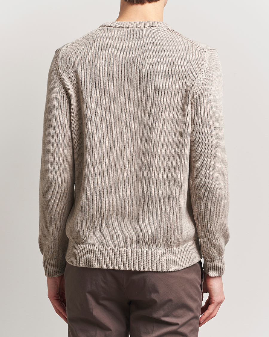 Zanone Soft Cotton Crewneck Sweater Beige