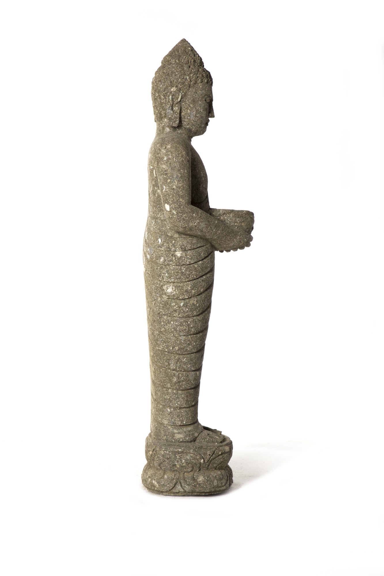 Naturstein 'Buddha' Behälter, grau, T 25 cm, B 40 cm, H 125 cm von fischer's lagerhaus