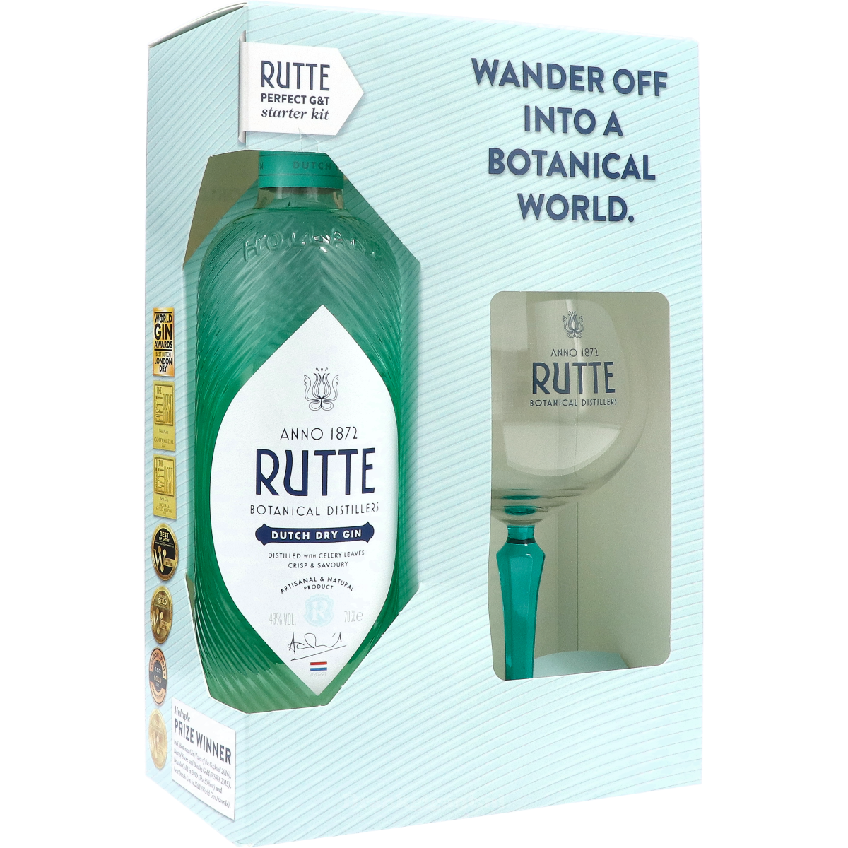 Rutte Dry Gin Cadeaupakket Met Glas 70 cl