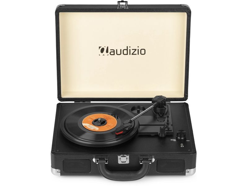 Audizio Plattenspieler RP114 Schwarz Stilvoller Plattenspieler im Kofferdesign