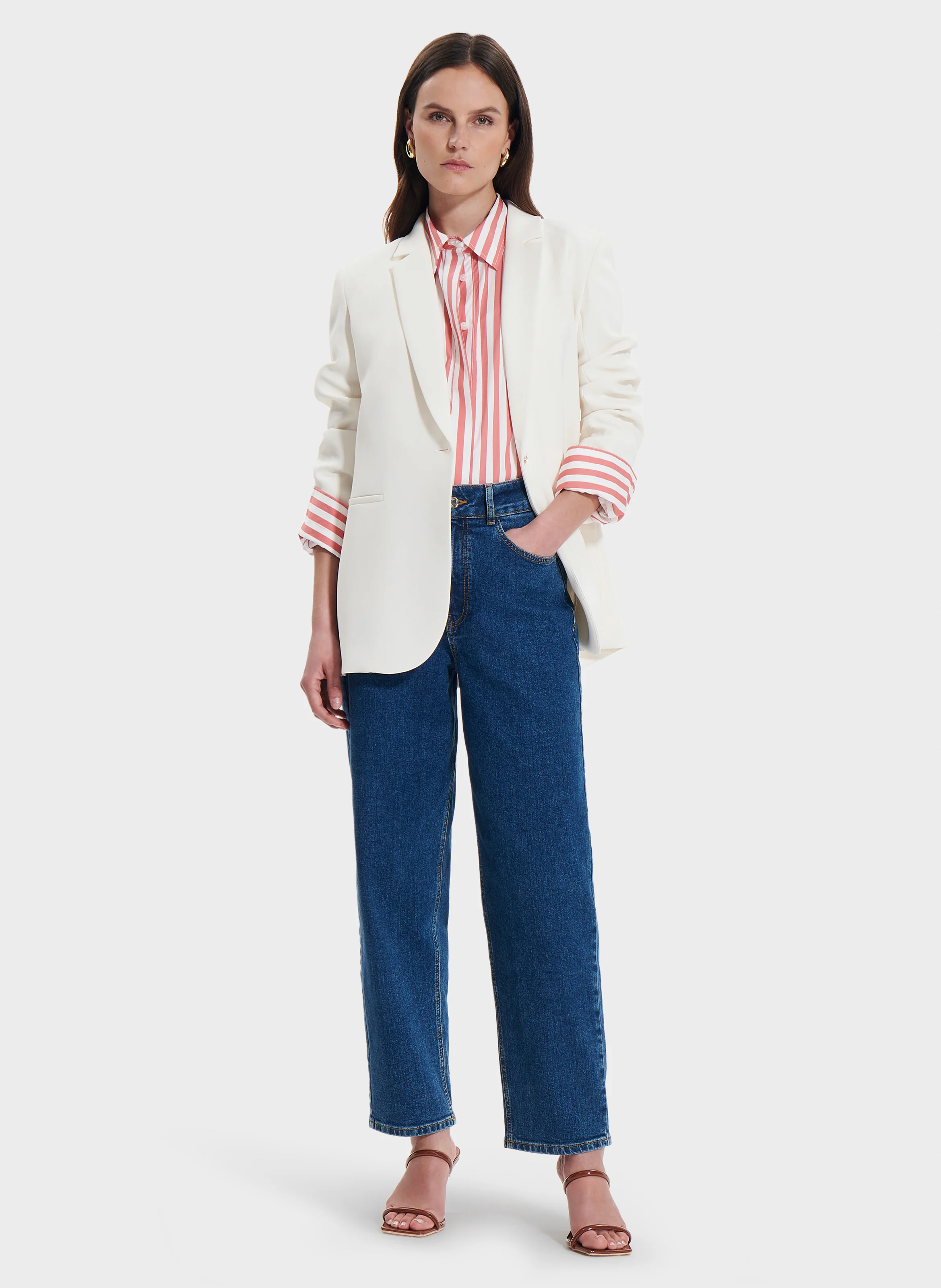 VICTORINA - Veste de tailleur boutonnée | Blanc