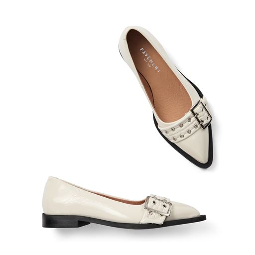 Pavement Saso Low Sko, Beige Patent, 38