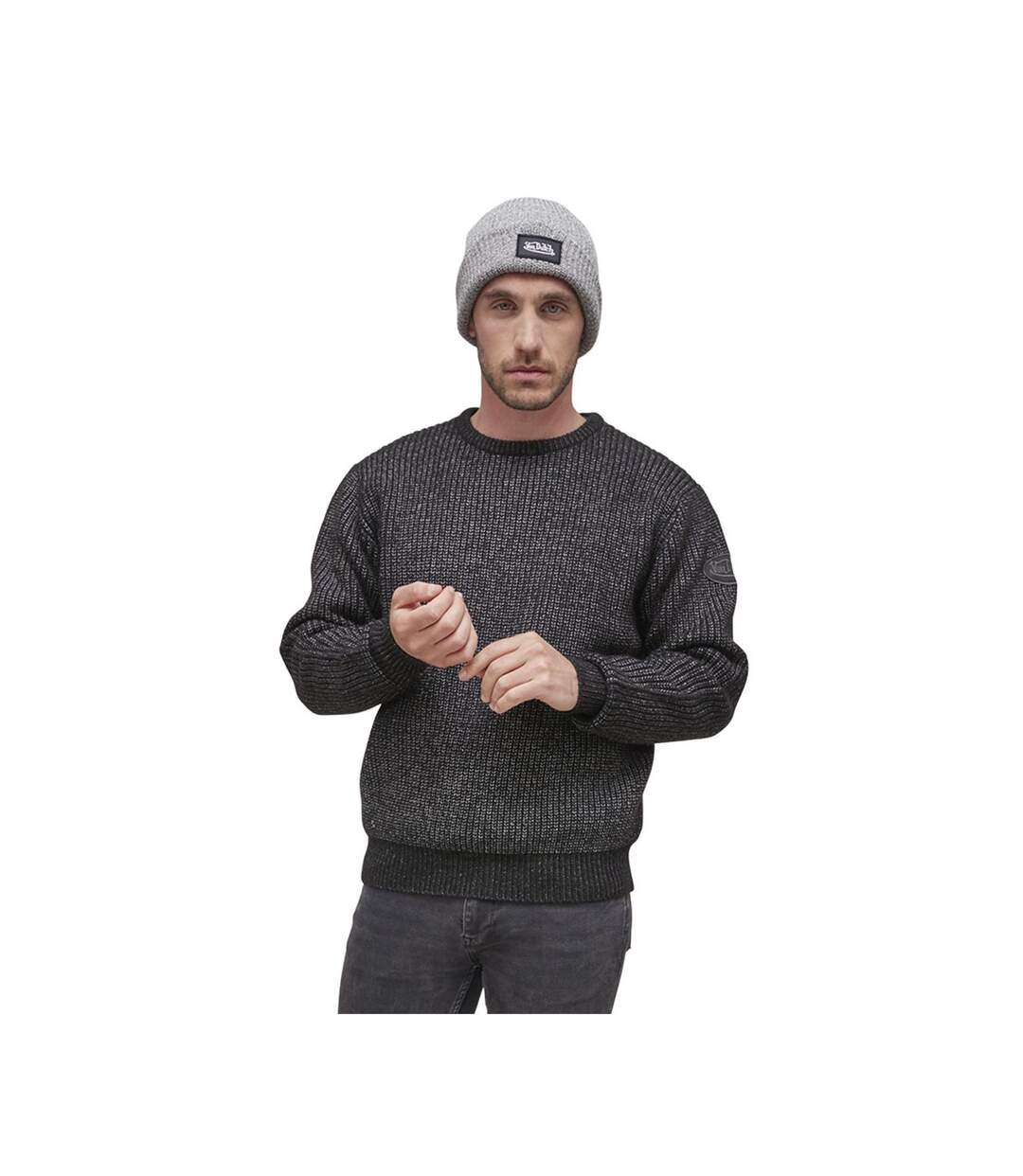 Pull effet denim en côte anglaise avec écusson sur la manche Matt