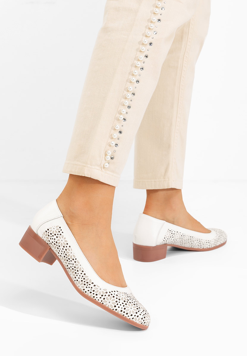 Chaussures à petit talon blancs Admire