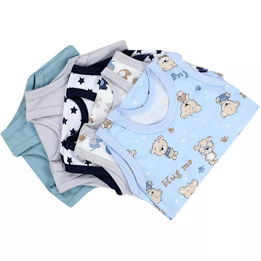 TupTam Baby Jungen Achselbody 5er Pack blaugrau