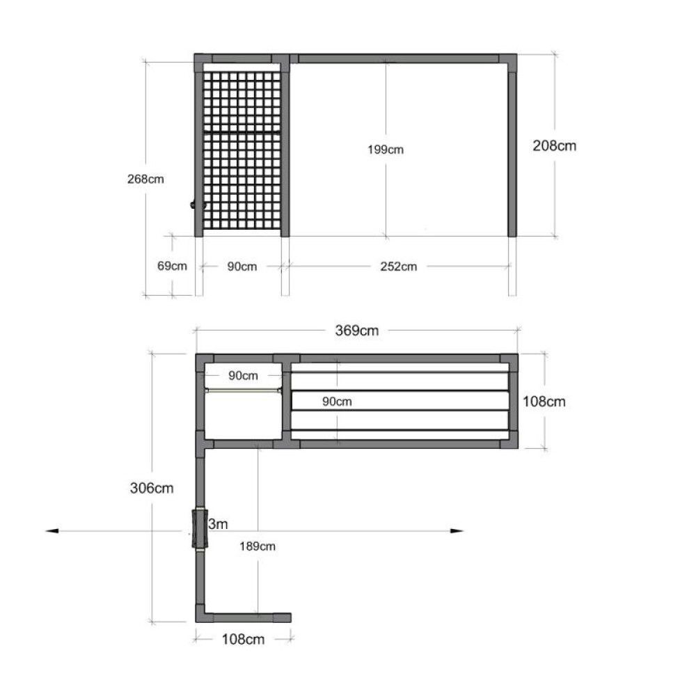 UTEGYM PLUS DAYLIFE MED TØRKESTATIV/ESPALIER/HUSKE SVART