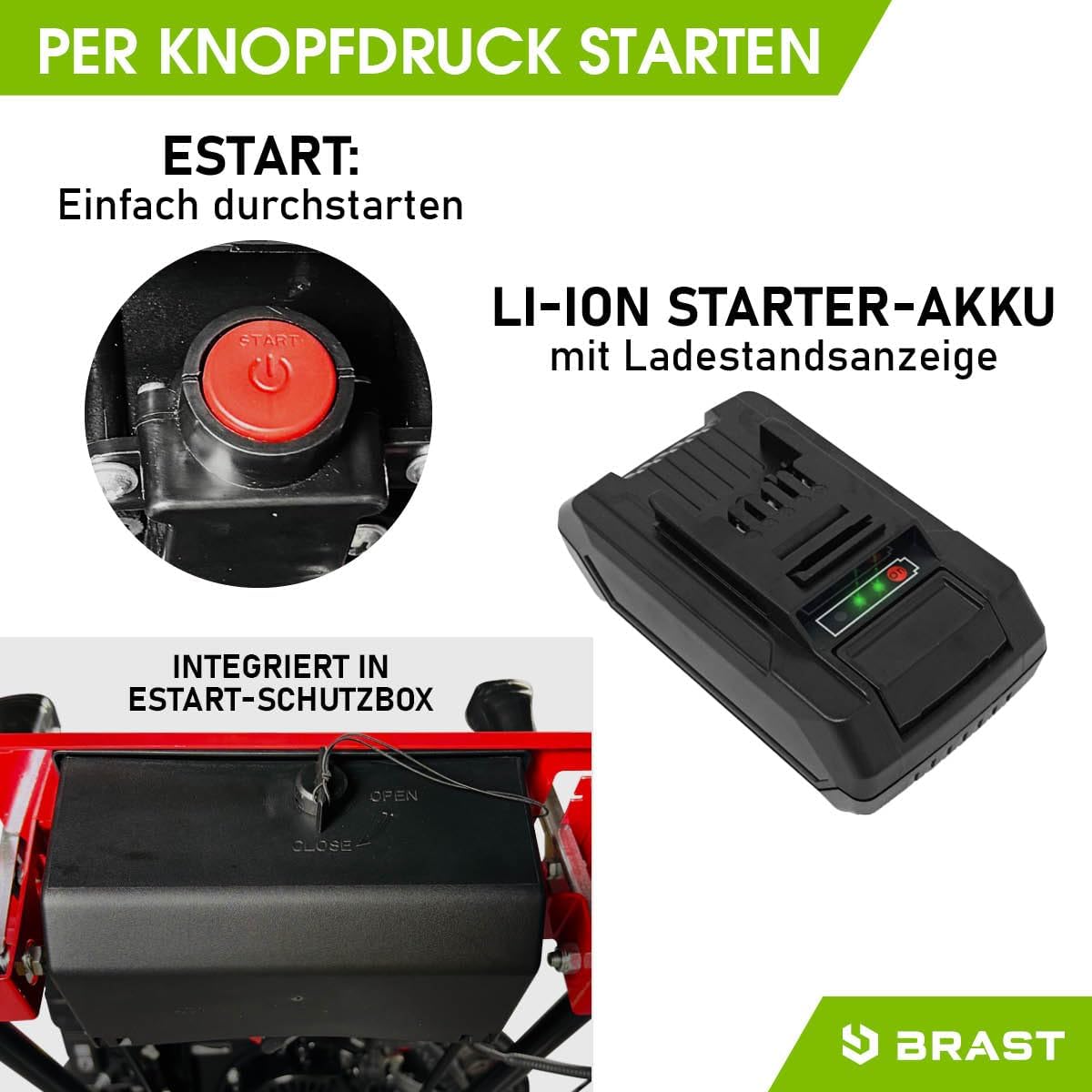 BRAST Kehrmaschine Benzin | Laubsammler Schneeschieber | 4,8kW(6,5PS) - 5,14kW(7PS) | viele Modelle | 80-100cm Arbeitsbreite | Elektrostart | Schnellwechsel-System | Schneeräumer | 3in1 Gerät