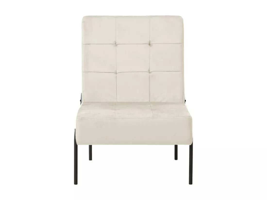 Chaise de relaxation 65x79x87 cm Blanc crème Velours