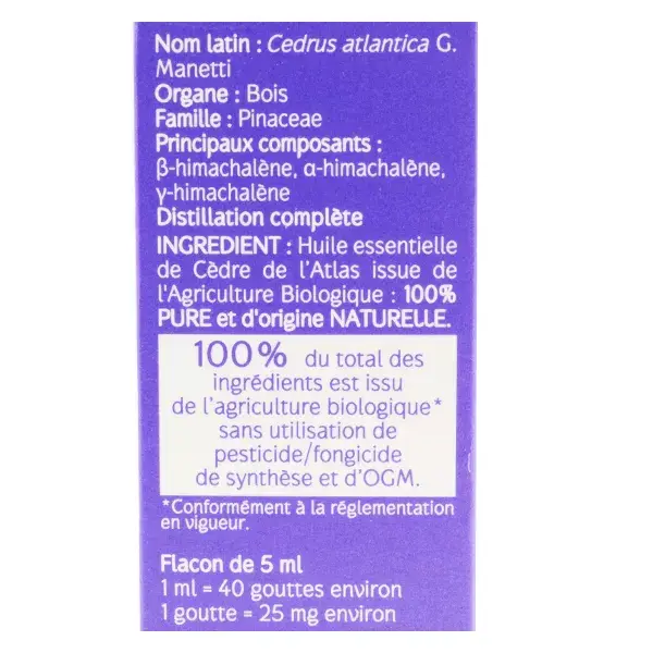 Naturactive Huile Essentielle Bio Cèdre de l'Atlas 5ml