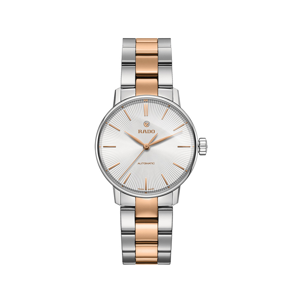 Montre Rado Coupole femme automatique acier bracelet acier et céramique doré rose