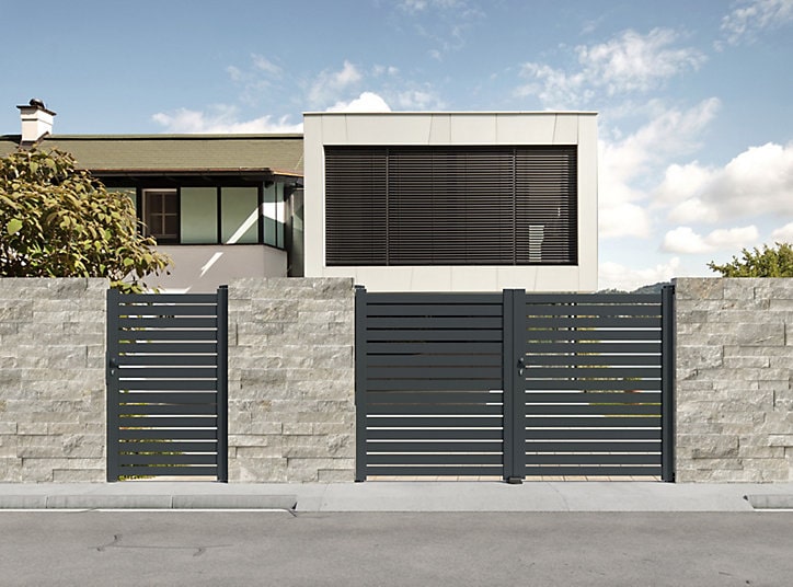 Portillon en aluminium Crozon gris - 100 x h.160 cm
