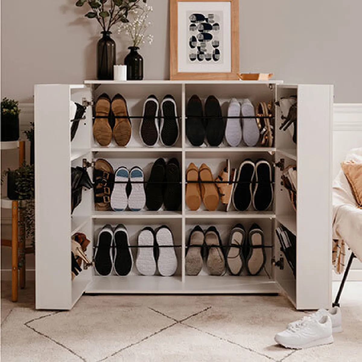 MES Meuble à Chaussures - Blanc