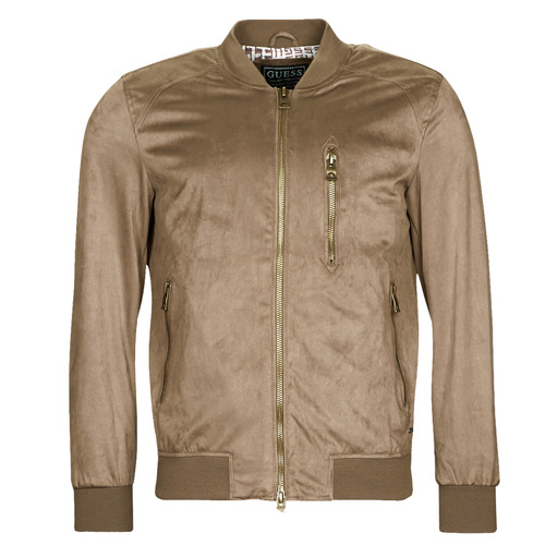 Guess - FAUX SUEDE HOODED BOMBER Beige