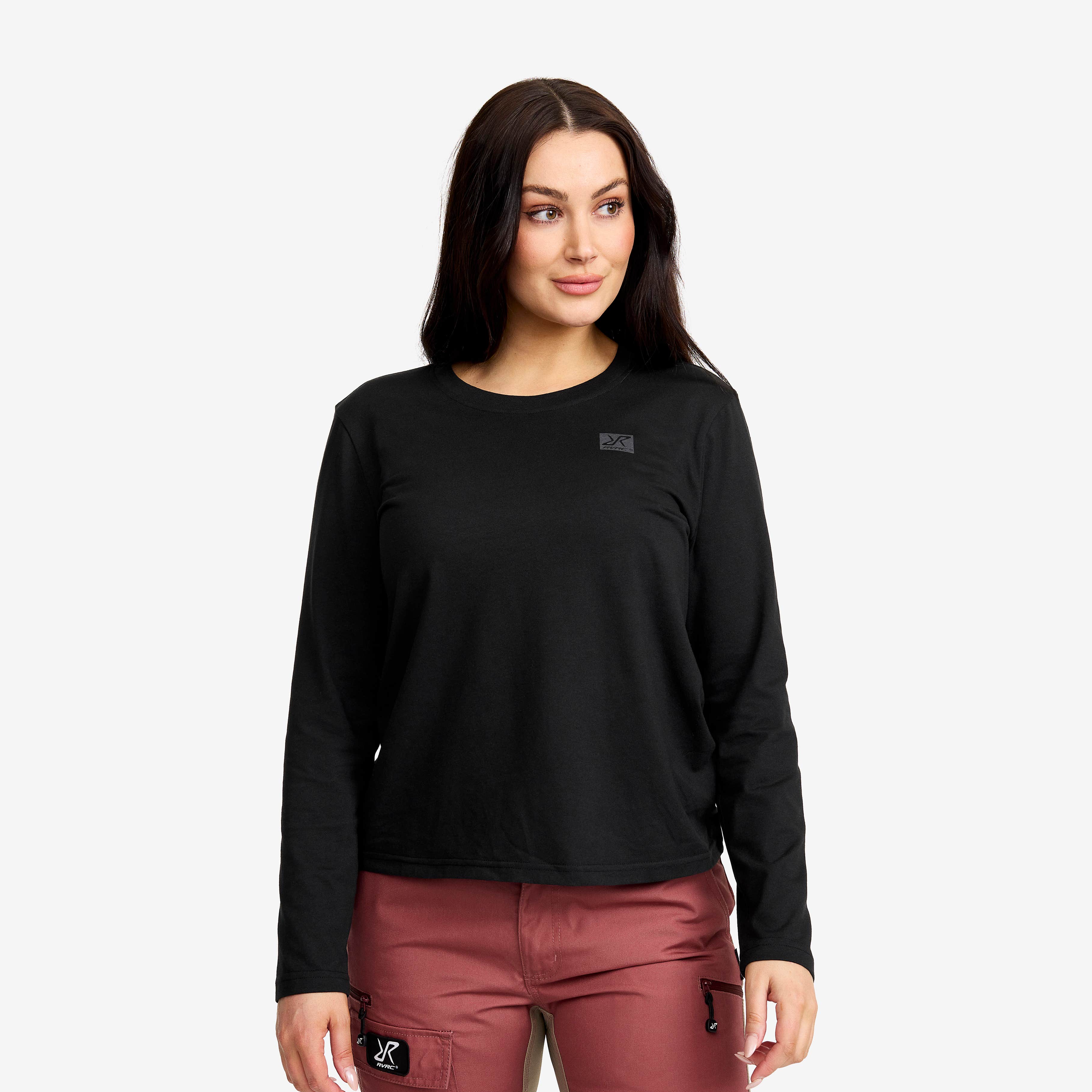 Easy Long-sleeved T-shirt Dame Black
